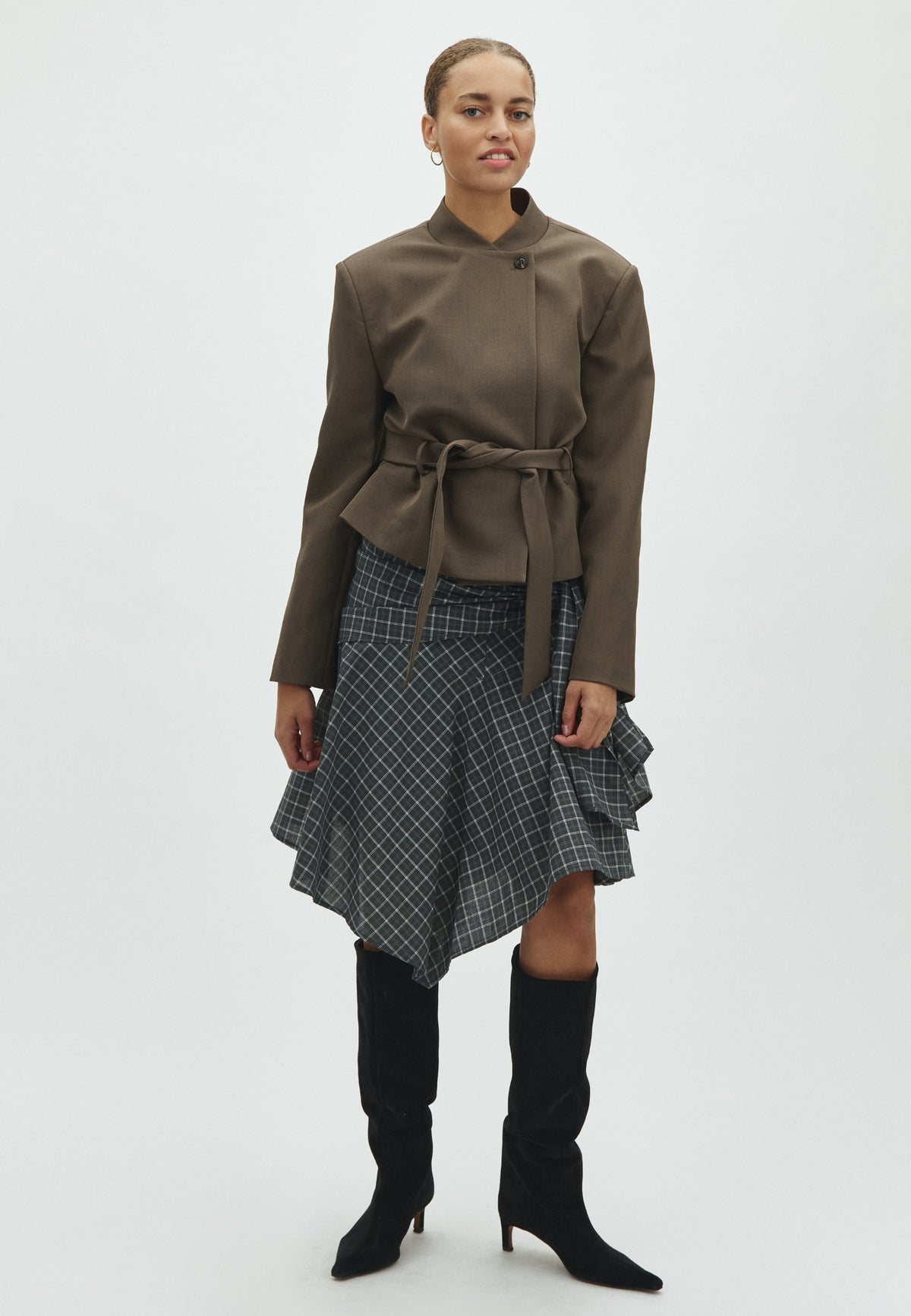 171613 Tabella Check Skirt_Dusty Green_Model_0