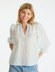 162616 Carlie Flower Stripe Blouse_Blue_Model_0