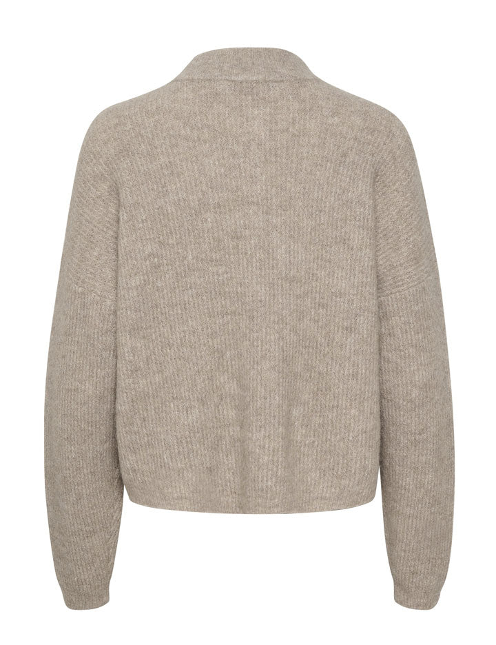 10905931 AlphaGZ short cardigan NOOS_Warm Sand Melange_Packshot_1