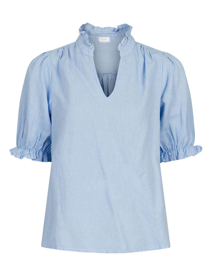 160264 Odesa Linen Blouse_Light Blue_Packshot_0