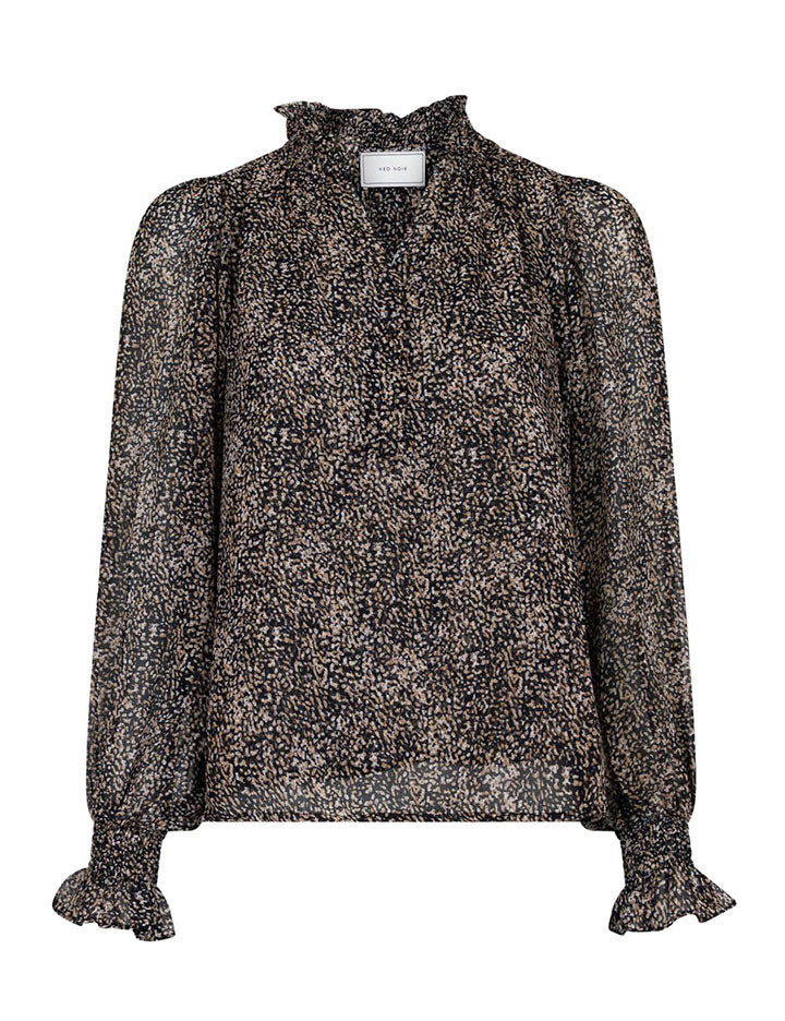 161352 Leia Texture Dot Blouse_Dark Sand_Packshot_0