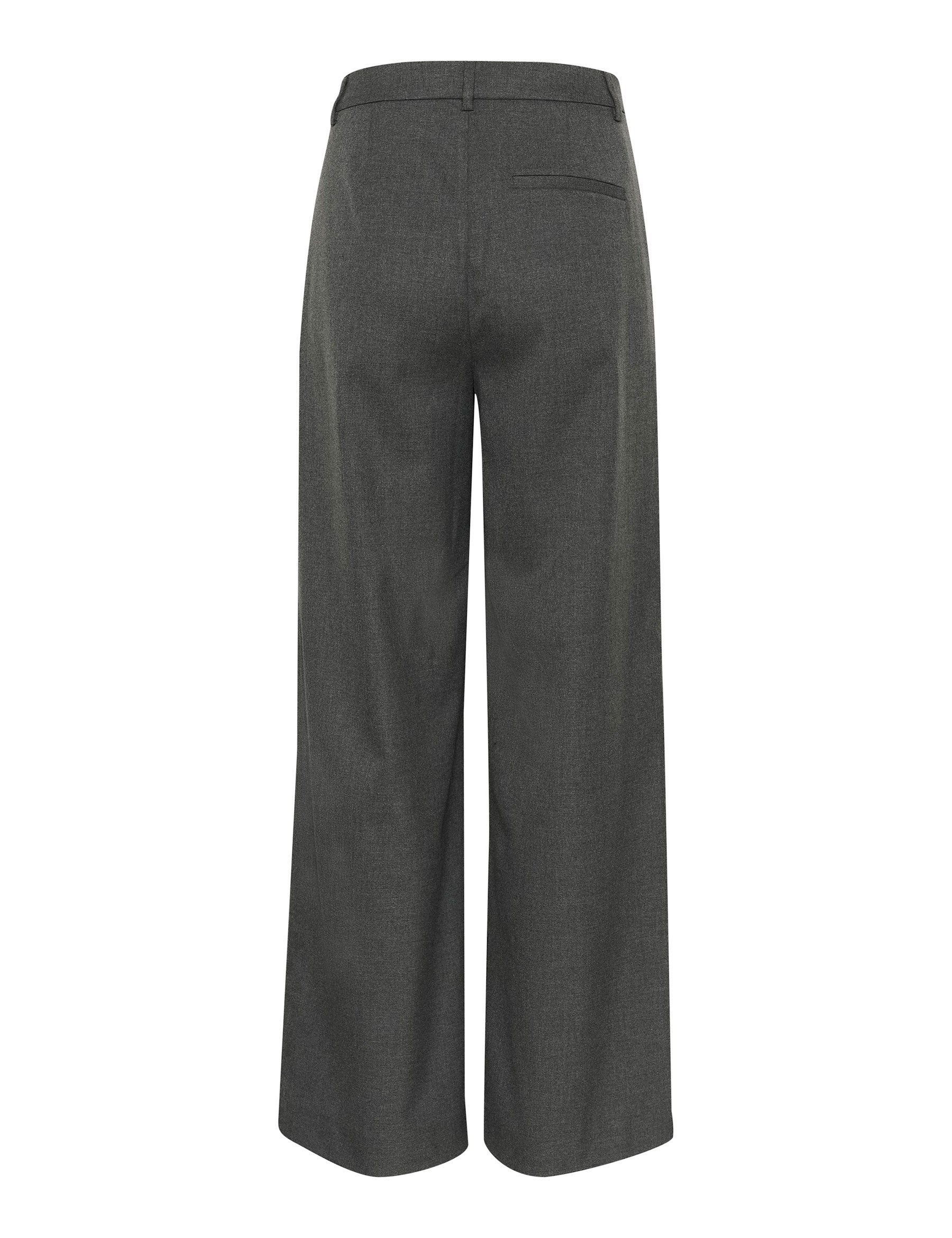 10909379 PaulaGZ melange MW wide pants_Dark grey melange_Packshot_1
