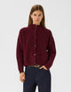 10906463 AlphaGZ short cardigan_Blood Red mÚlange_Model_0
