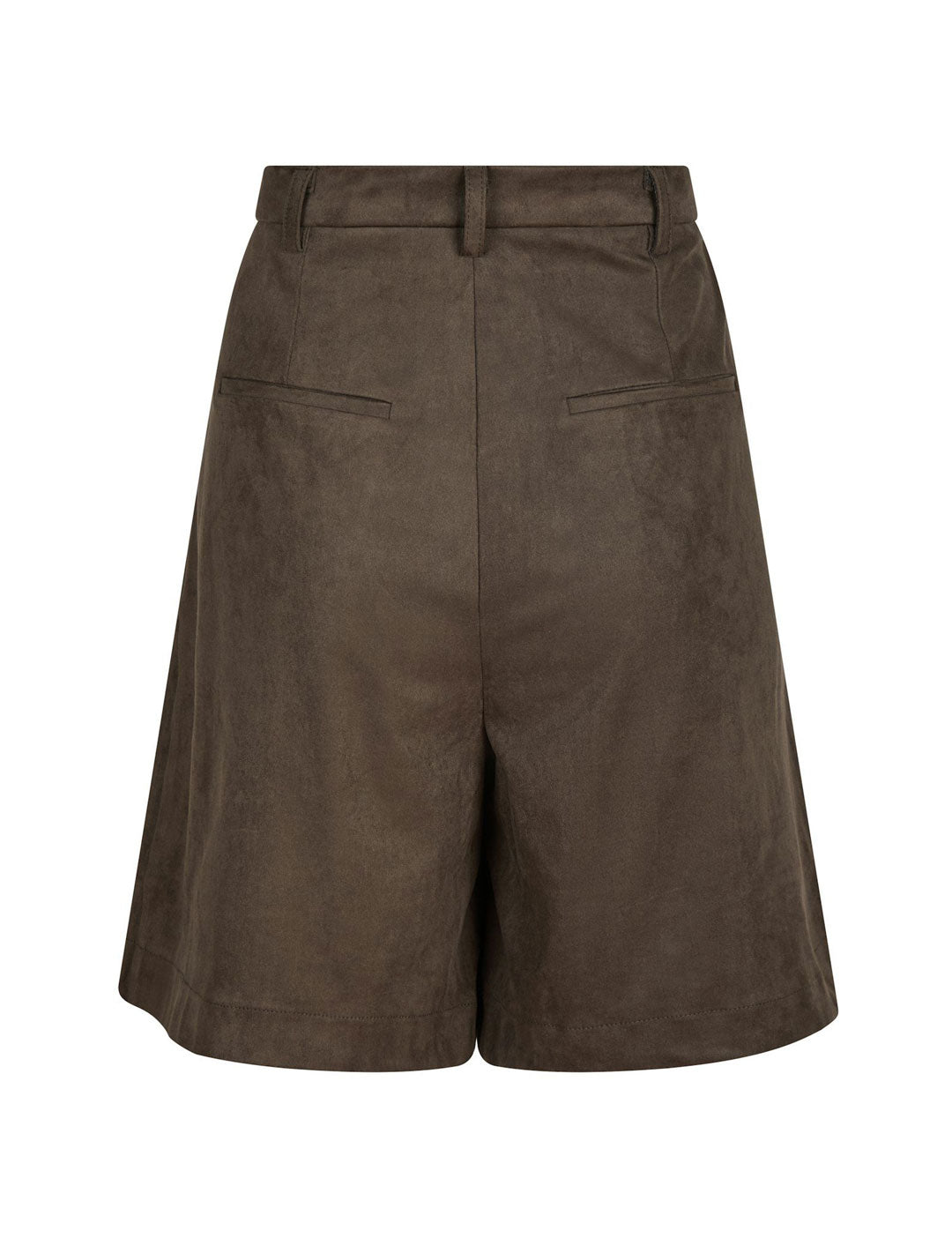 164474 Nika Faux Suede Bermuda Shorts_Dark brown_Packshot_1