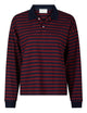 164258 Sara Wide Stripe Polo Blouse_Navy_Packshot_0