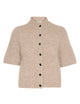 10909816 AlphaGZ ss short cardigan NOOS_Warm Sand Melange_Packshot_0