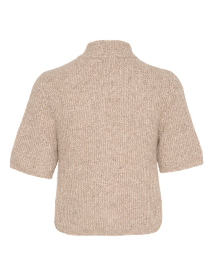 10909816 AlphaGZ ss short cardigan NOOS_Warm Sand Melange_Packshot_1