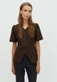 165834 Sules Structure Blouse_Dark brown_Model_0