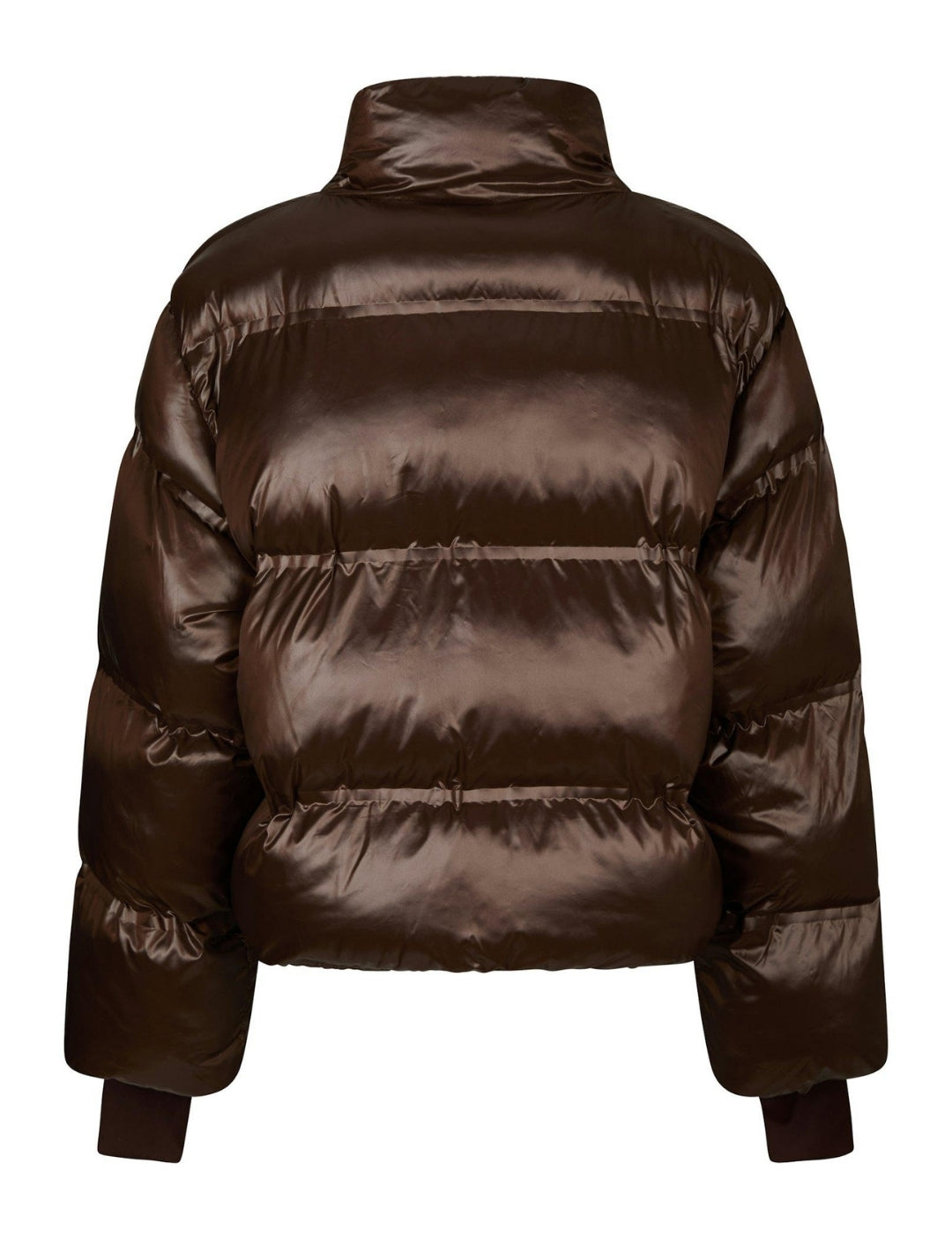 165094 Rhea Shiny Puffer Jacket_Dark brown_Packshot_1