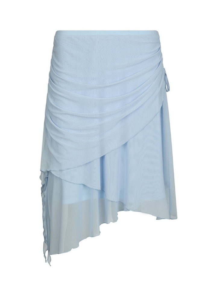 166230 Laffron Asymmetric Mesh Skirt_Light Blue_Packshot_1