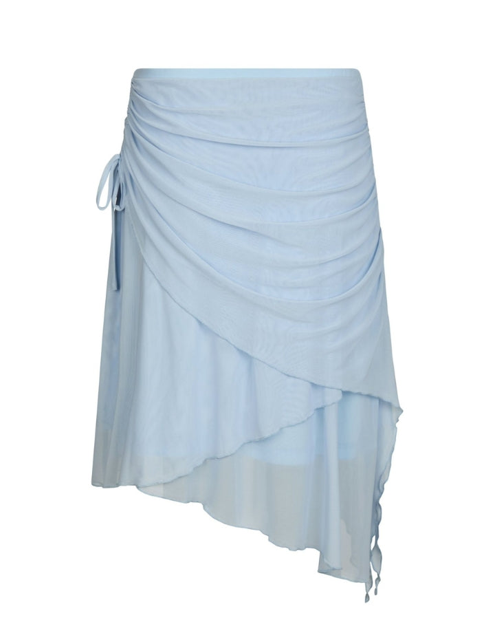 166230 Laffron Asymmetric Mesh Skirt_Light Blue_Packshot_0
