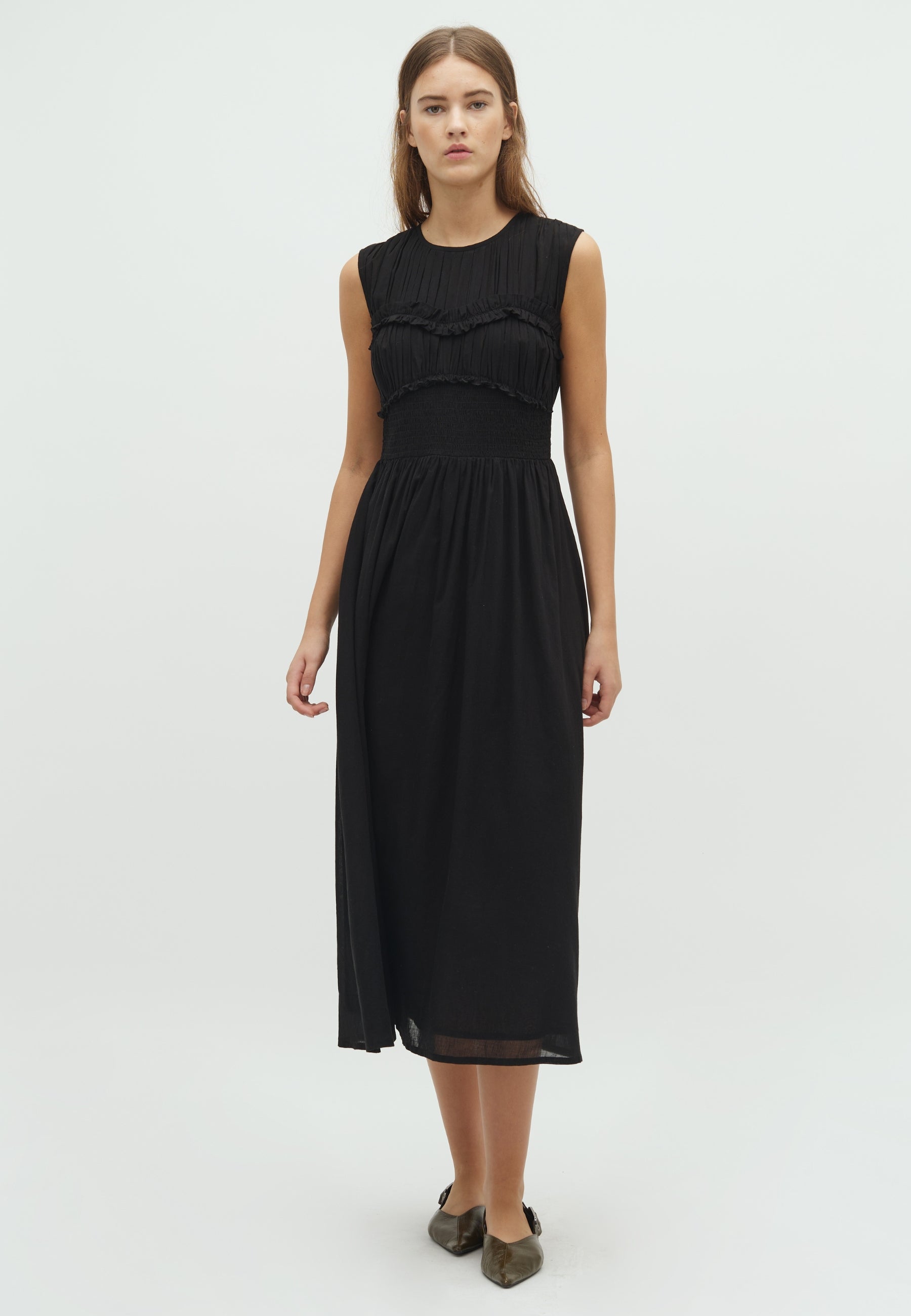166232 Cyrna S Voile Dress_Black_Model_0