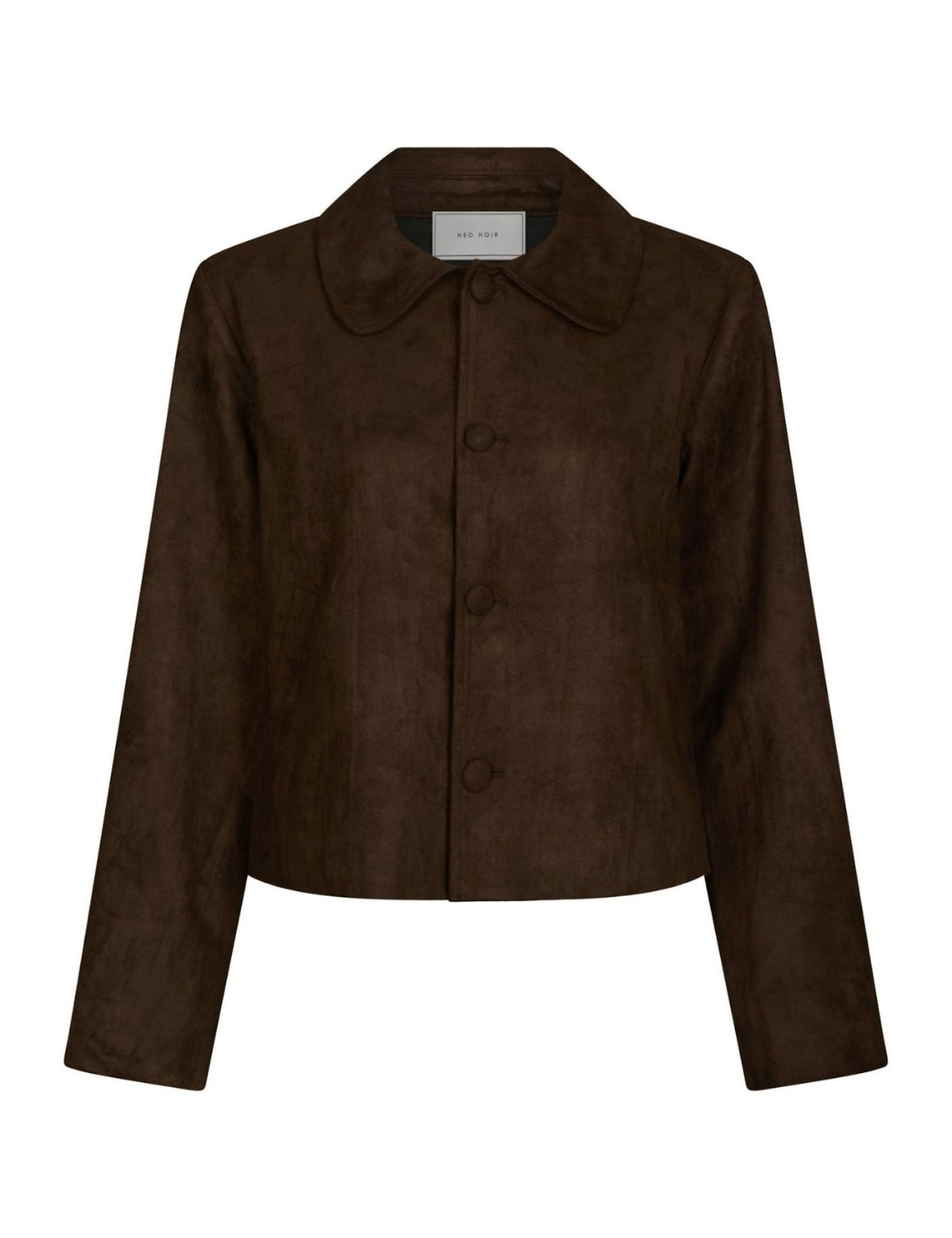 165954 Nilo Faux Suede jacket_Dark brown_Packshot_0