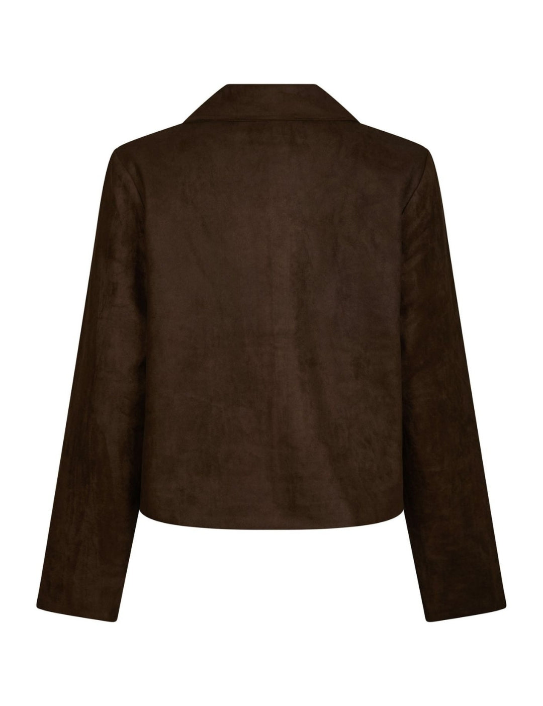 165954 Nilo Faux Suede jacket_Dark brown_Packshot_1