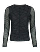 167294 Bea Check Mesh Blouse_Dark Grey_Packshot_0