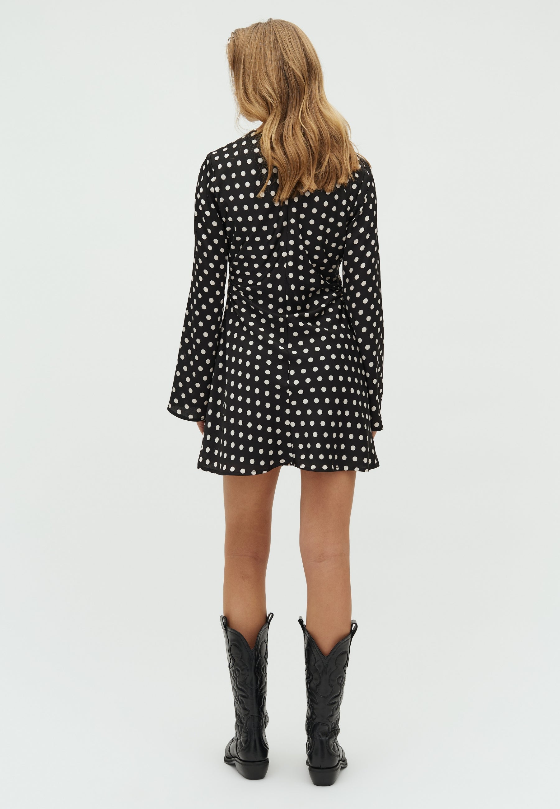 167455 Tumari Dot Dress_Black_Model_3