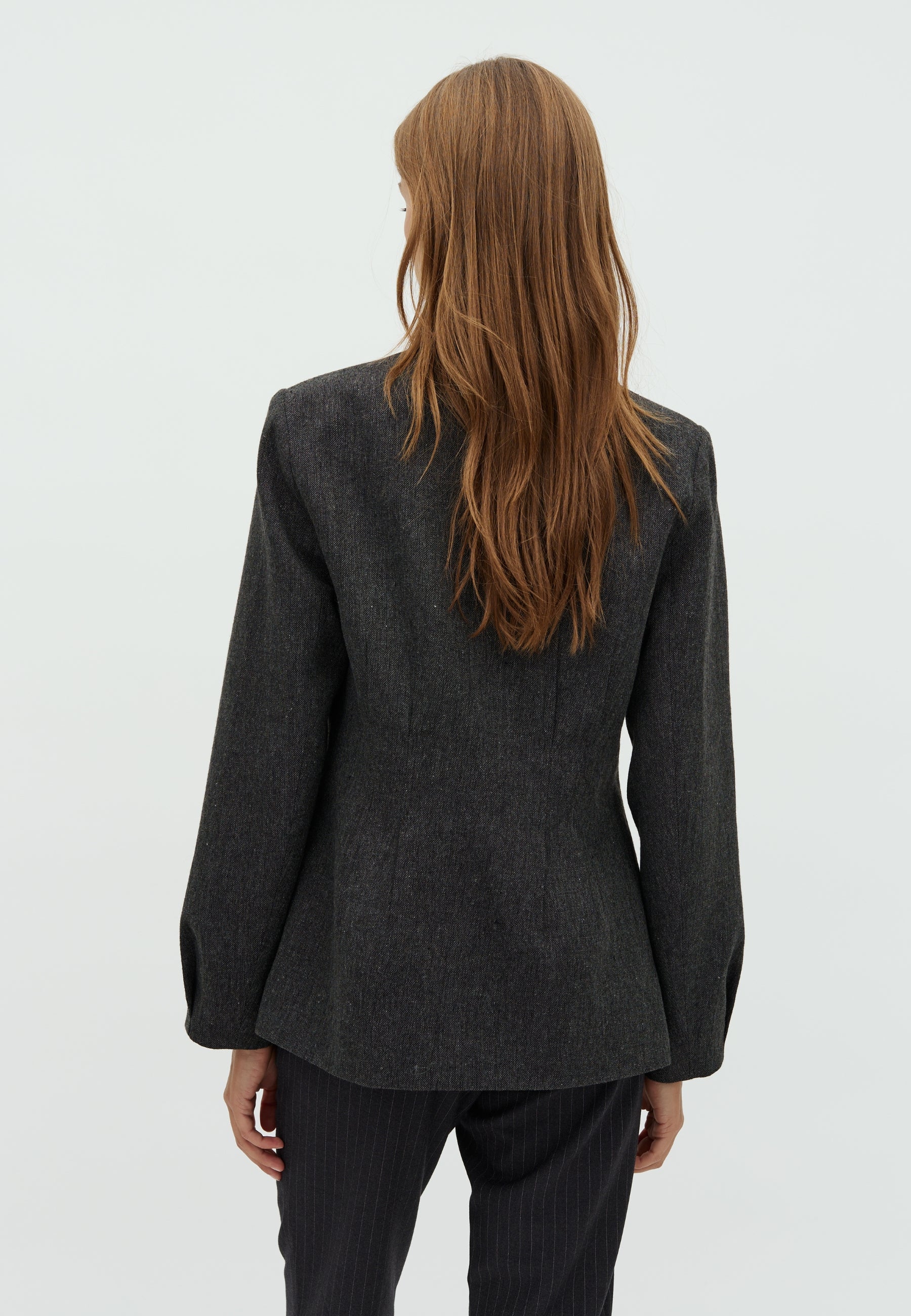 167443 Henara Blazer_DARK GREY MELANGE_Model_2