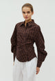 168377 Meoella Check Shirt_Dark brown_Model_0