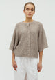 168646 Demaya Fluffy Knit Cardigan_Beige Melange_Model_0