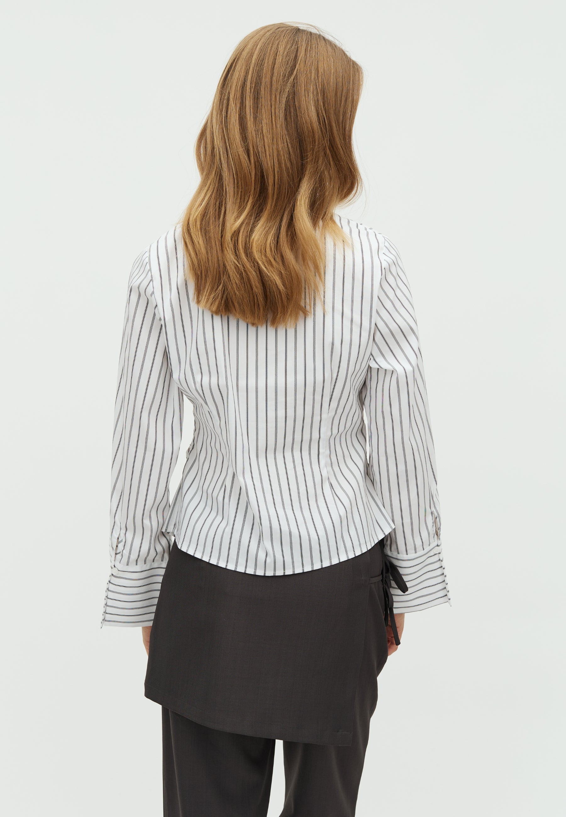 167099 Denli Striped Shirt_Dark Navy_Model_2