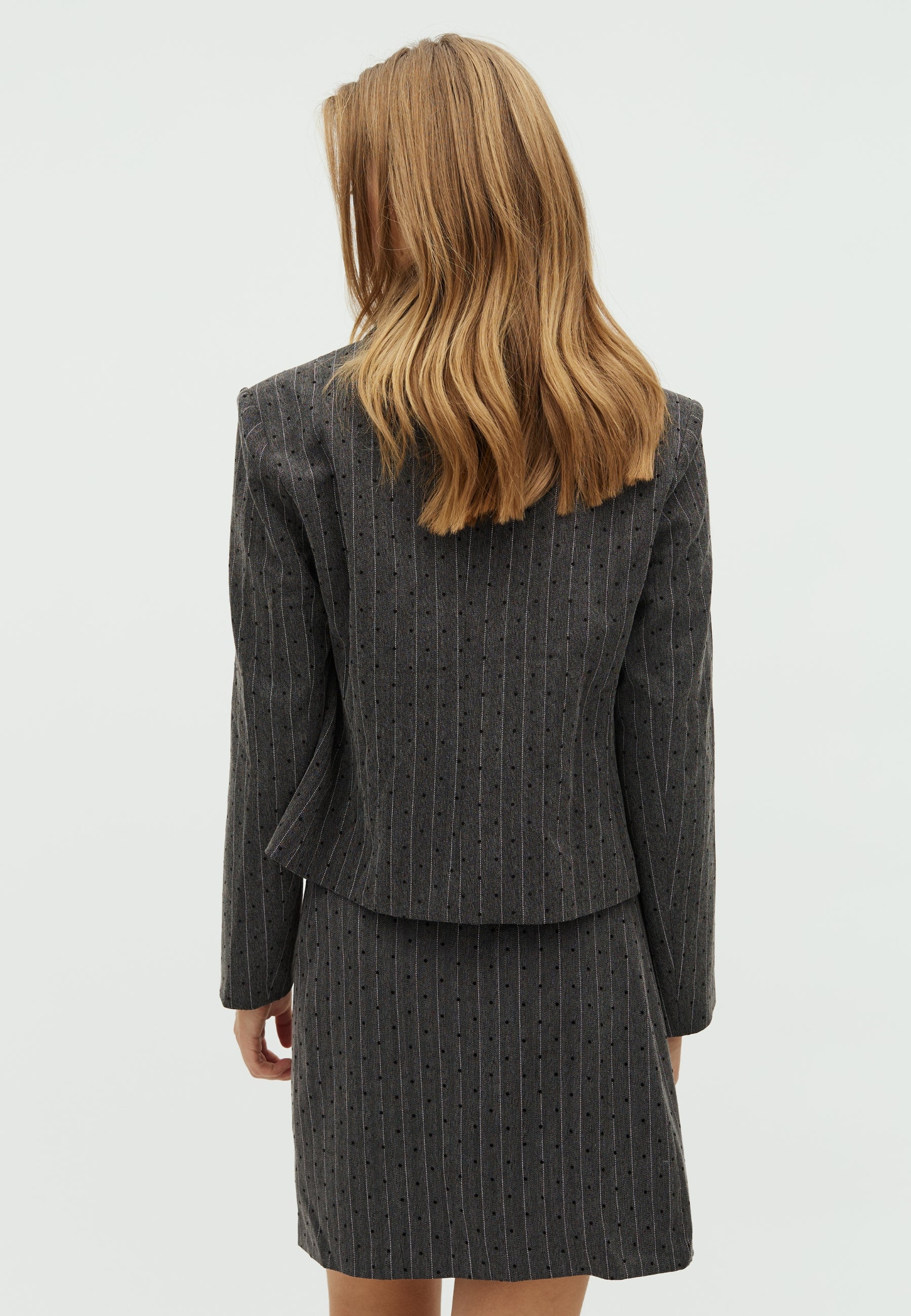 167437 Naeda Mini Dot Blazer_DARK GREY MELANGE_Model_2