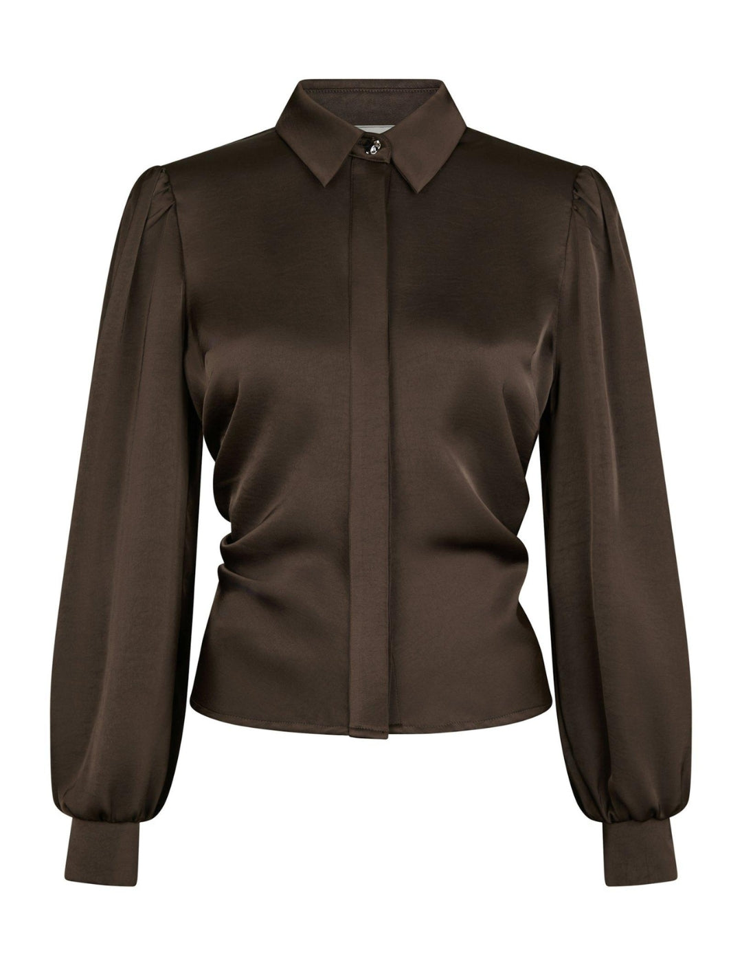 166635 Fransala Heavy Sateen Shirt_Dark brown_Packshot_0