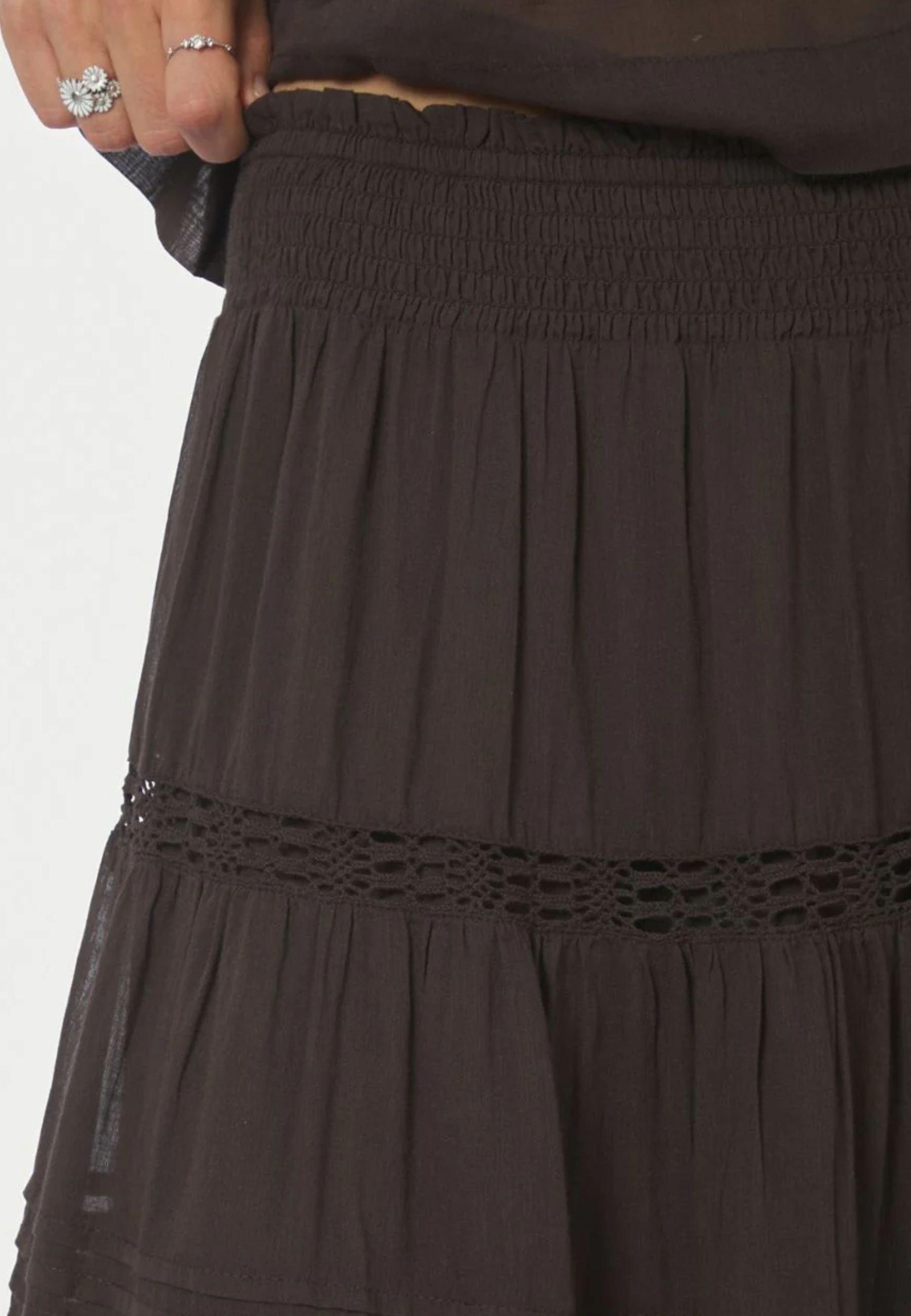 161872 Felicia S Voile Skirt_Dark brown_Model_1