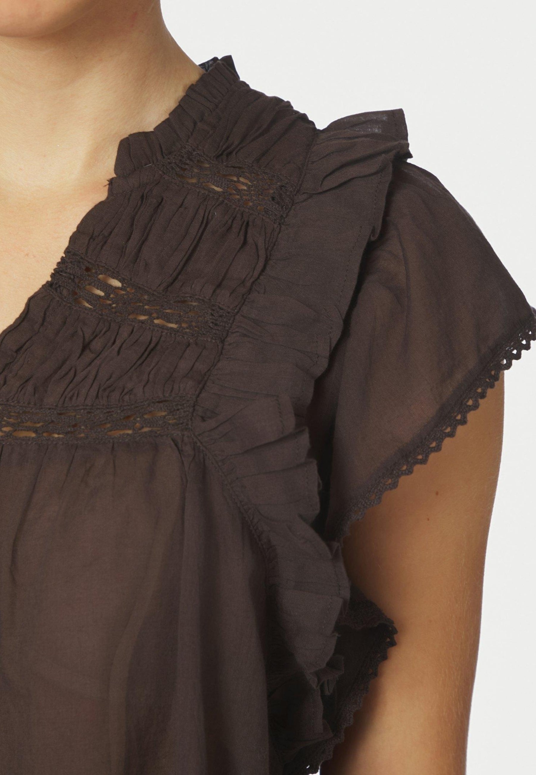 159881 Jayla S Voile Top_Dark brown_Model_2