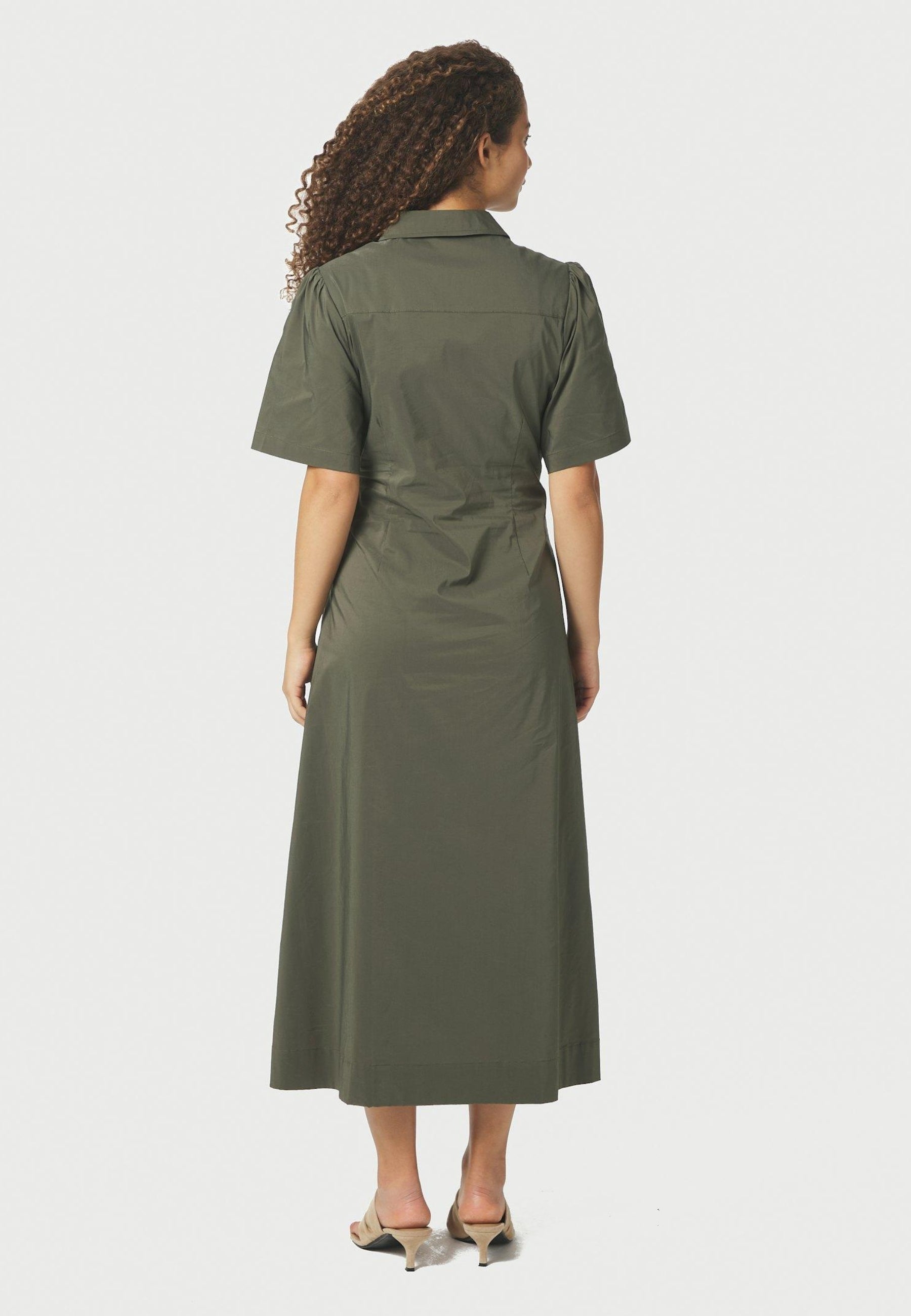 165343 Baia Poplin Dress_Army_Model_2