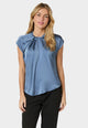 160990 Fleur Drapy Satin Blouse_Dusty blue_Model_0