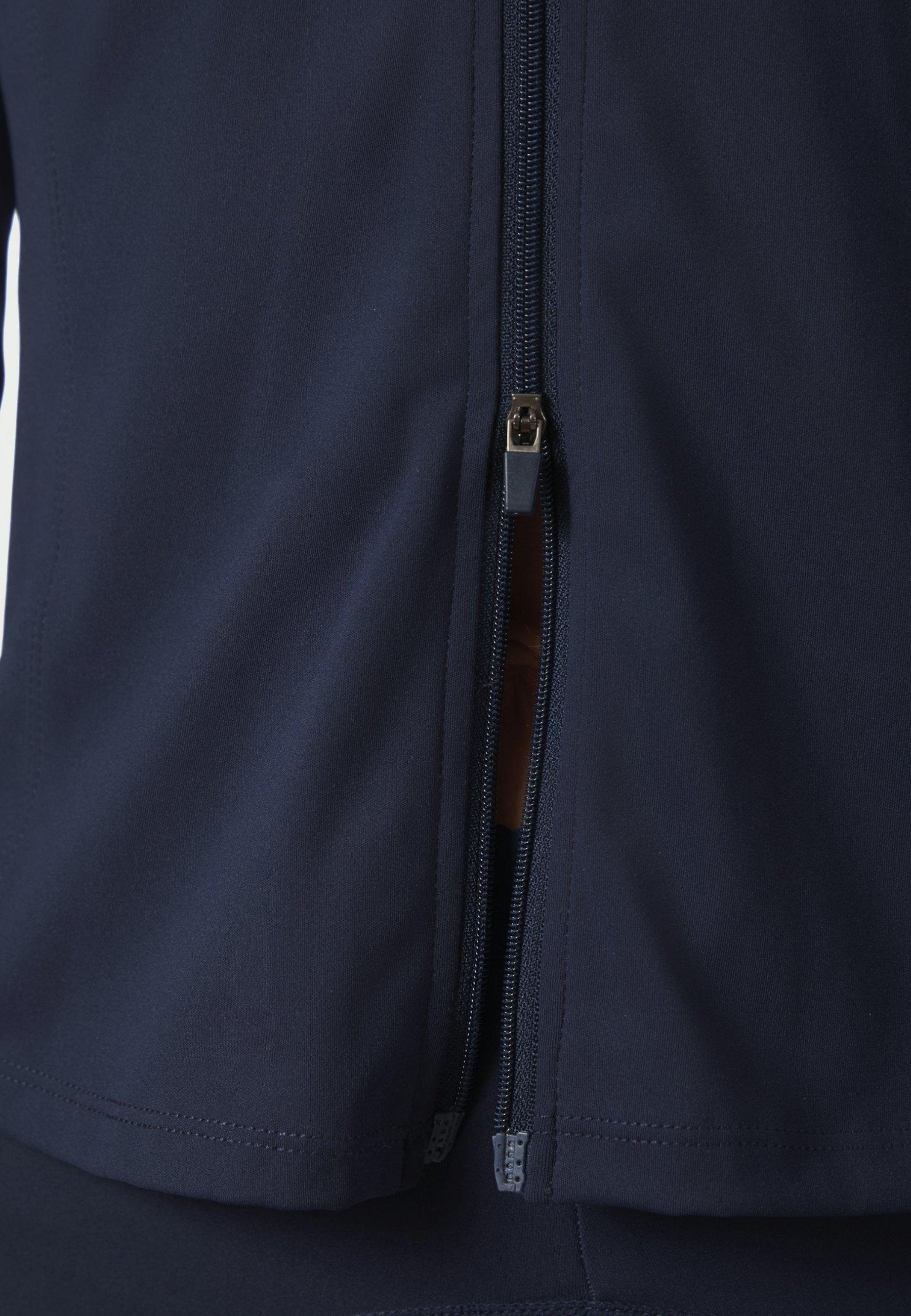 167175 Nolana Zip Blouse_Navy_Model_2