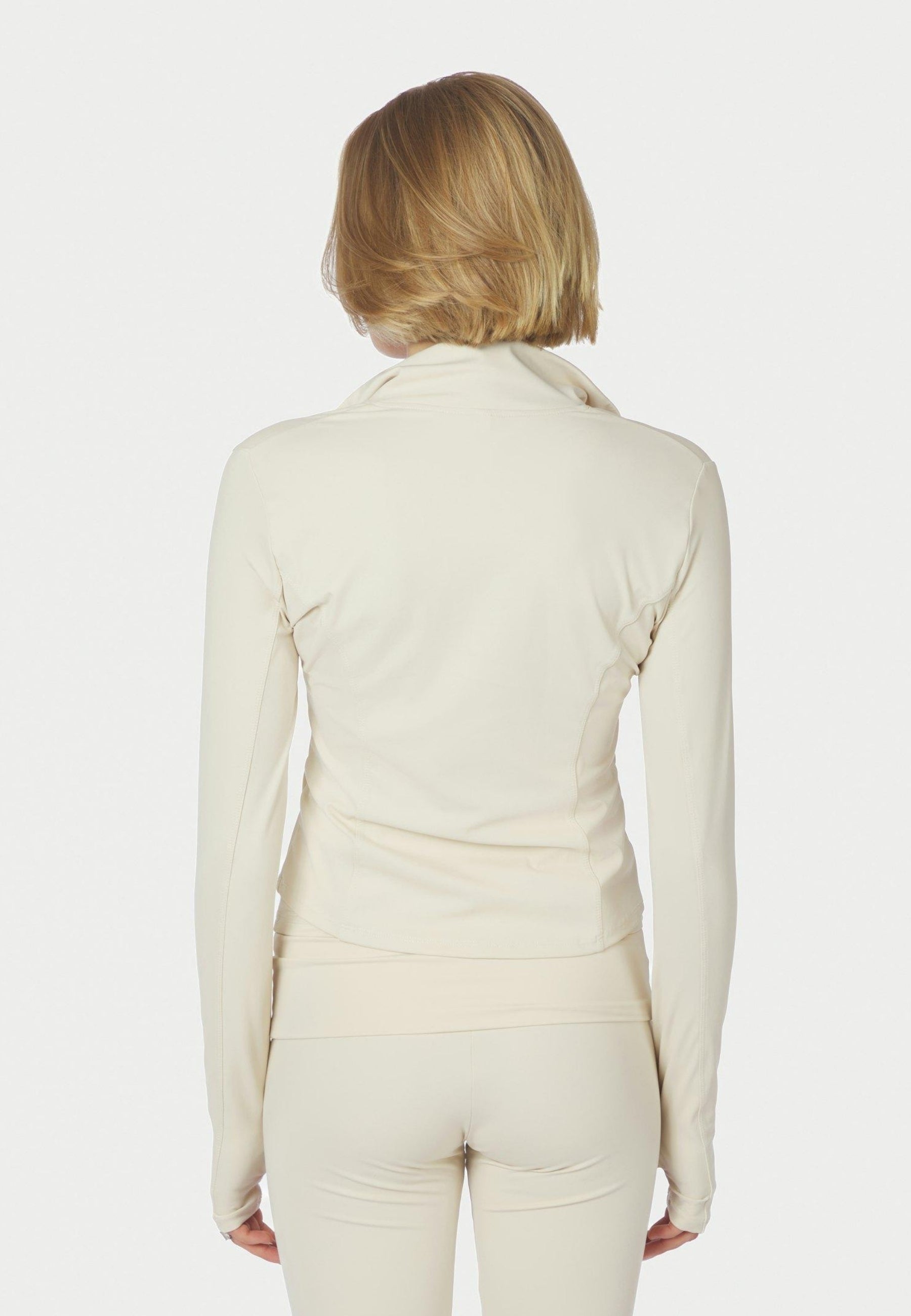 167175 Nolana Zip Blouse_Ivory_Model_3