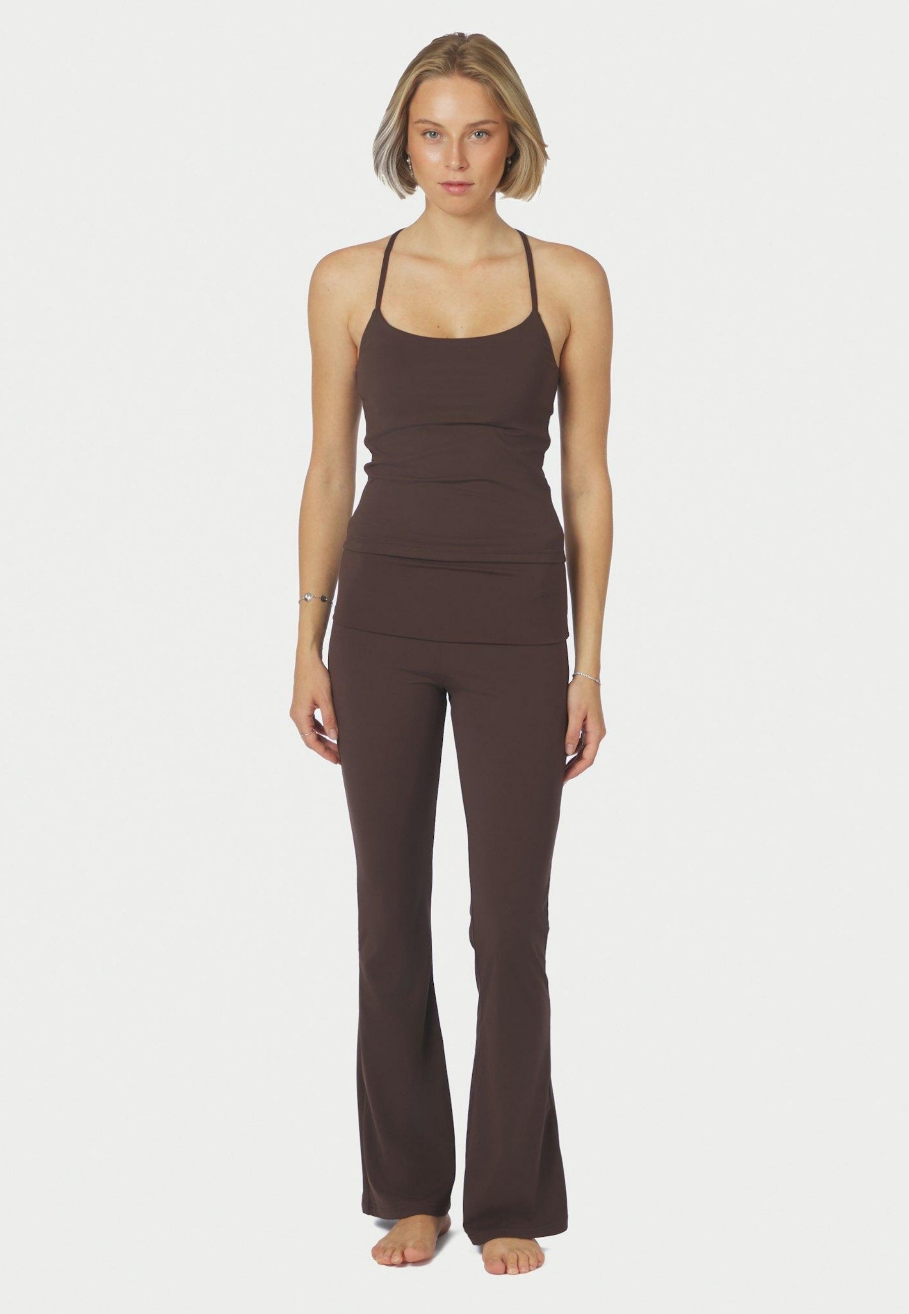 167091 Ulianna Leggings Pants_Chocolate Brown_Model_0