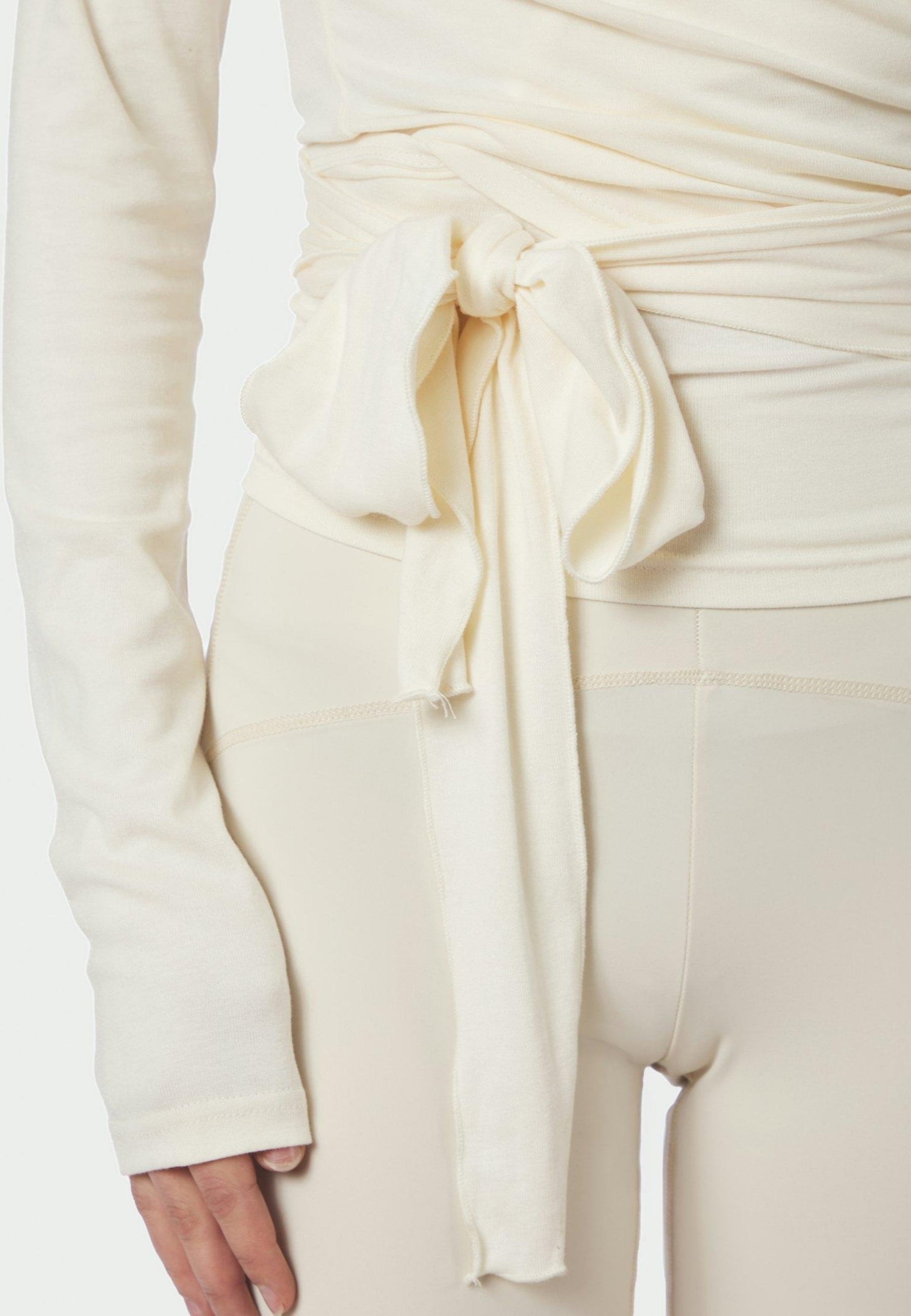 165501 Nia Jersey Wrap Blouse_Ivory_Model_1