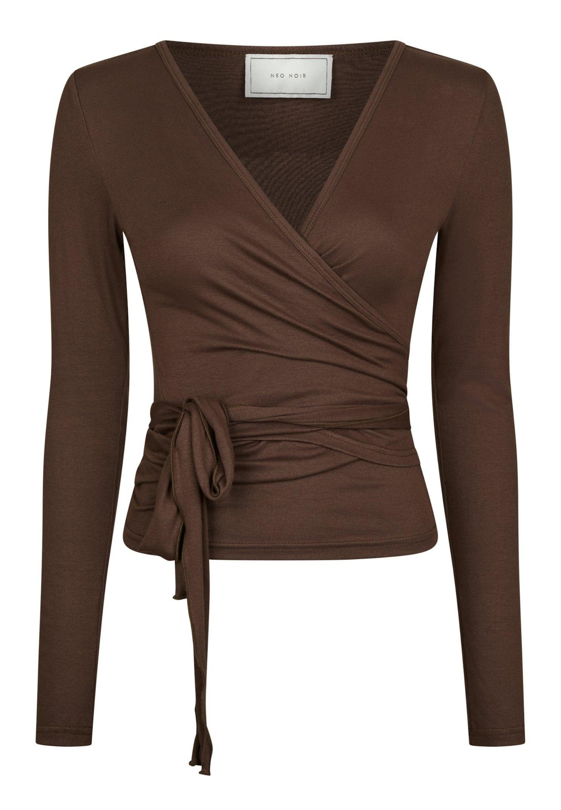 165501 Nia Jersey Wrap Blouse_Chocolate Brown_Packshot_0