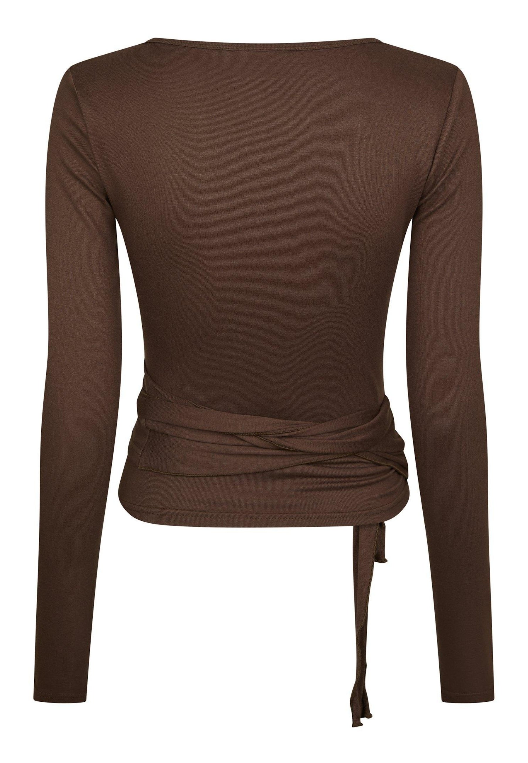 165501 Nia Jersey Wrap Blouse_Chocolate Brown_Packshot_1