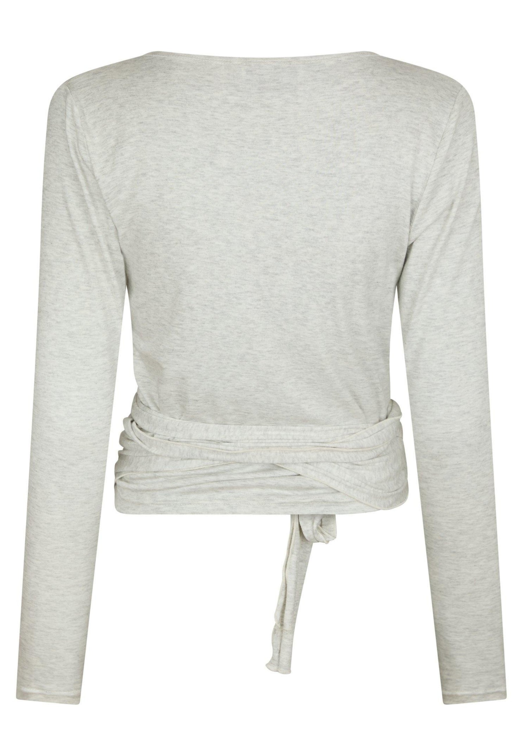 165501 Nia Jersey Wrap Blouse_Light Grey Melange_Packshot_1