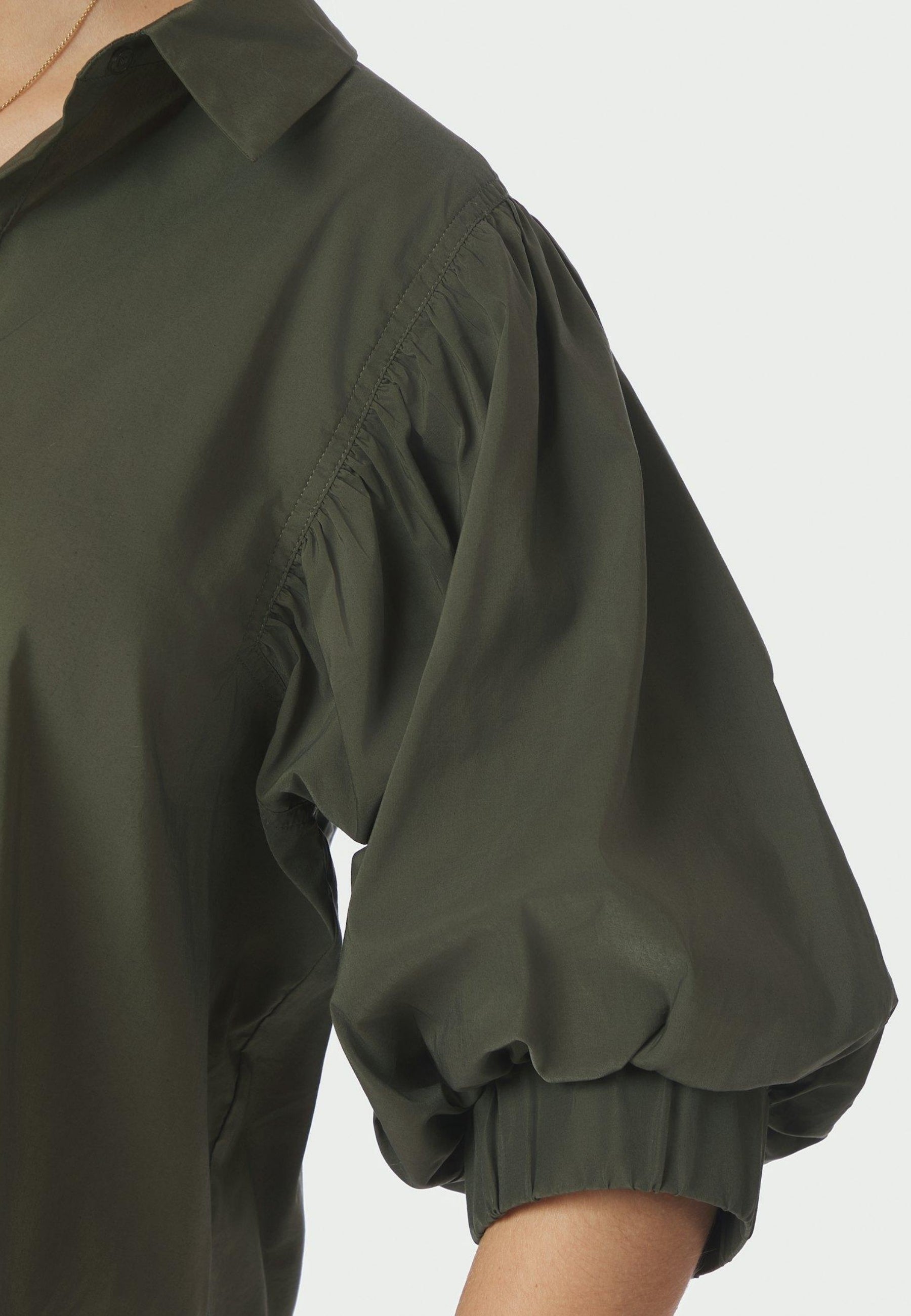 168089 Etta Poplin Shirt_Army_Model_1
