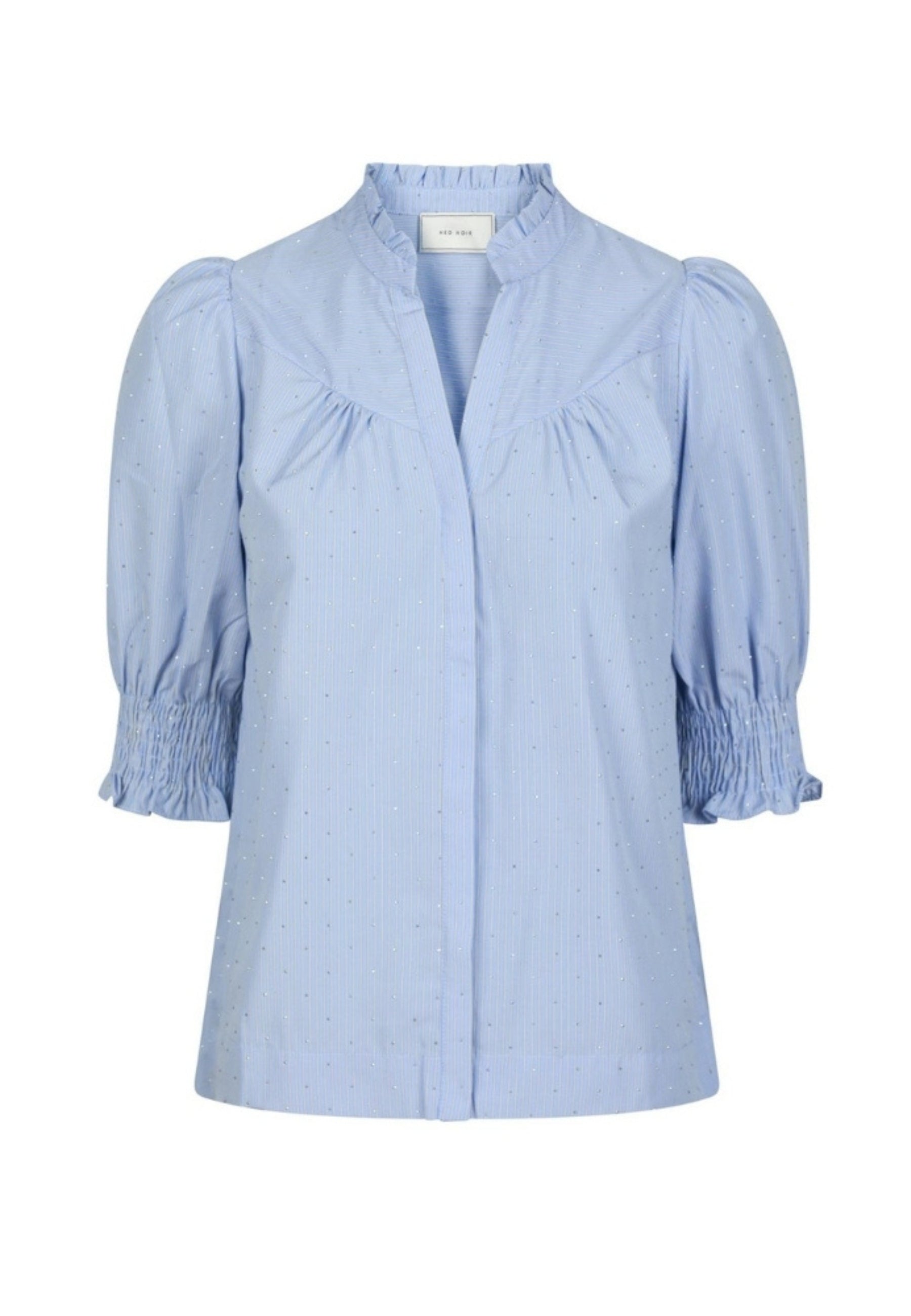 164327 Diana B Stripe Stone Blouse_Light Blue_Packshot_0