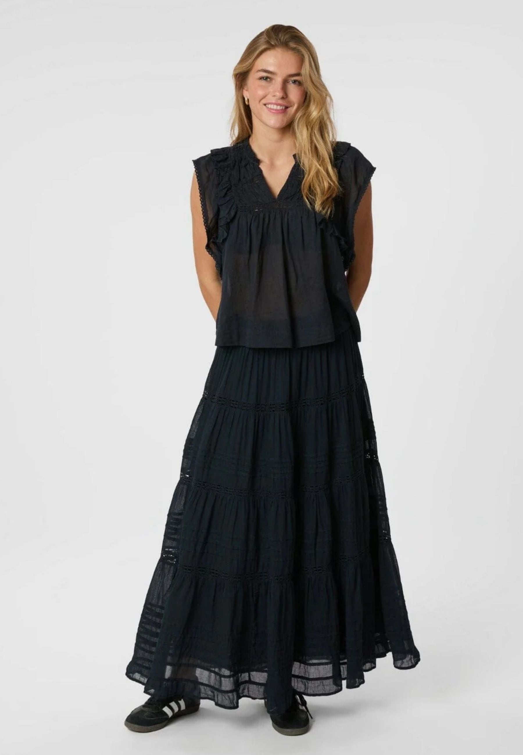 161872 Felicia S Voile Skirt_Navy_Model_0