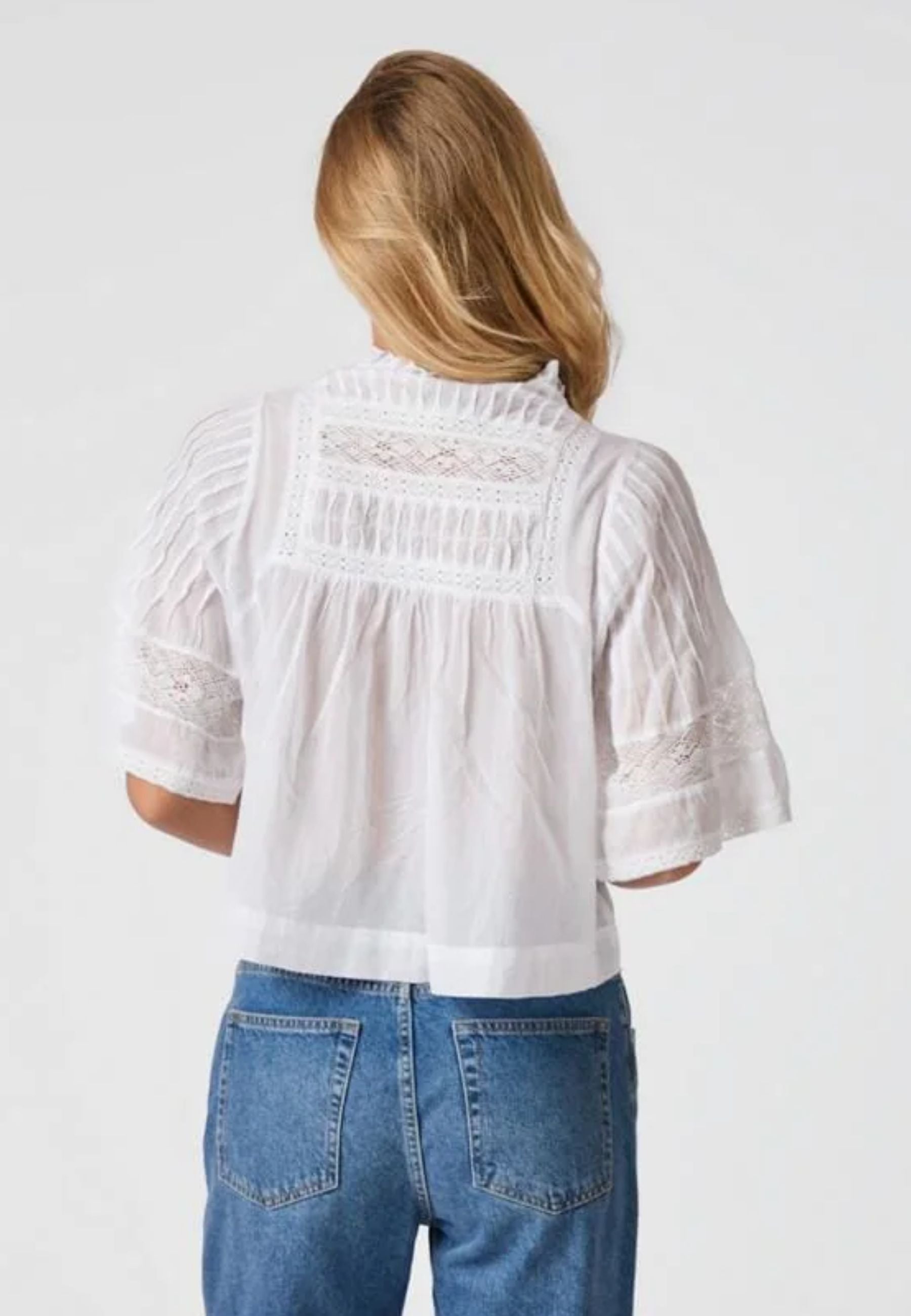 164703 Siama S Voile Blouse_White_Model_2