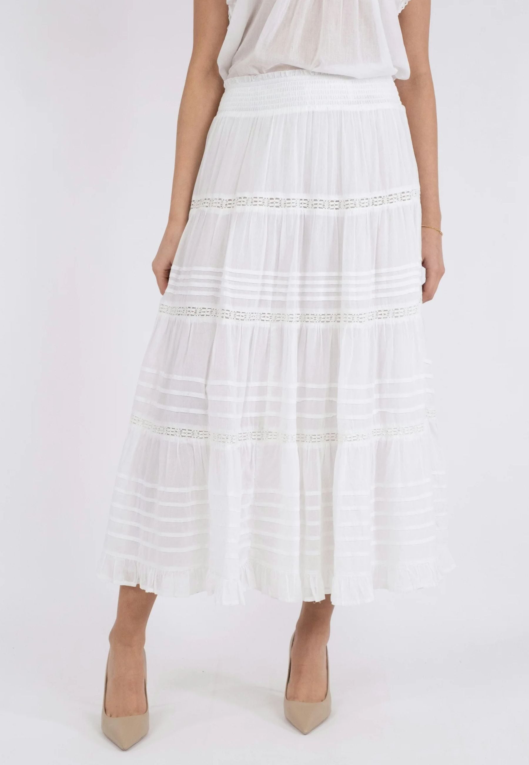 161872 Felicia S Voile Skirt_White_Model_1