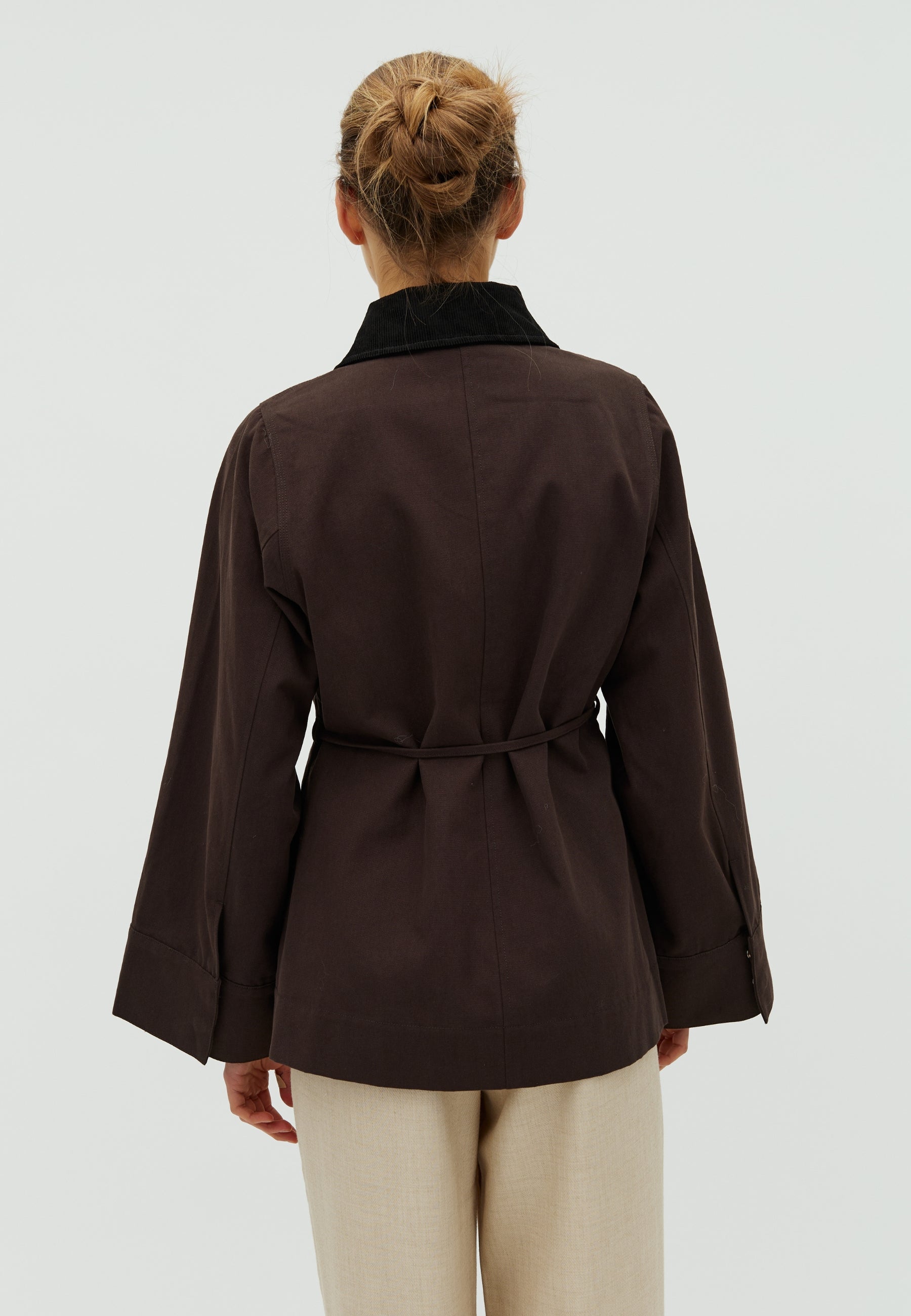 168655 Sempler Canvas Jacket_Dark Brown_Model_2