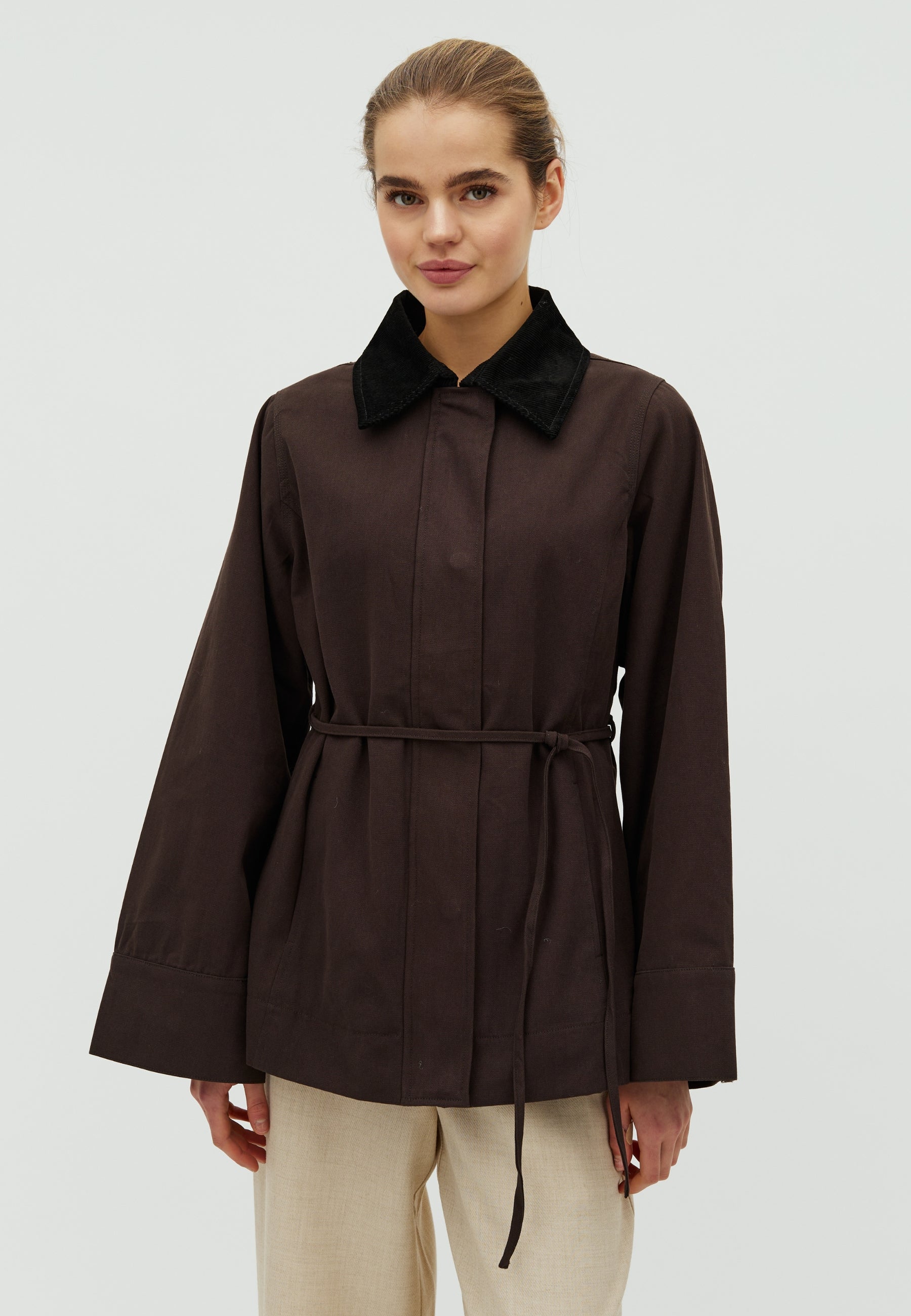 168655 Sempler Canvas Jacket_Dark Brown_Model_0