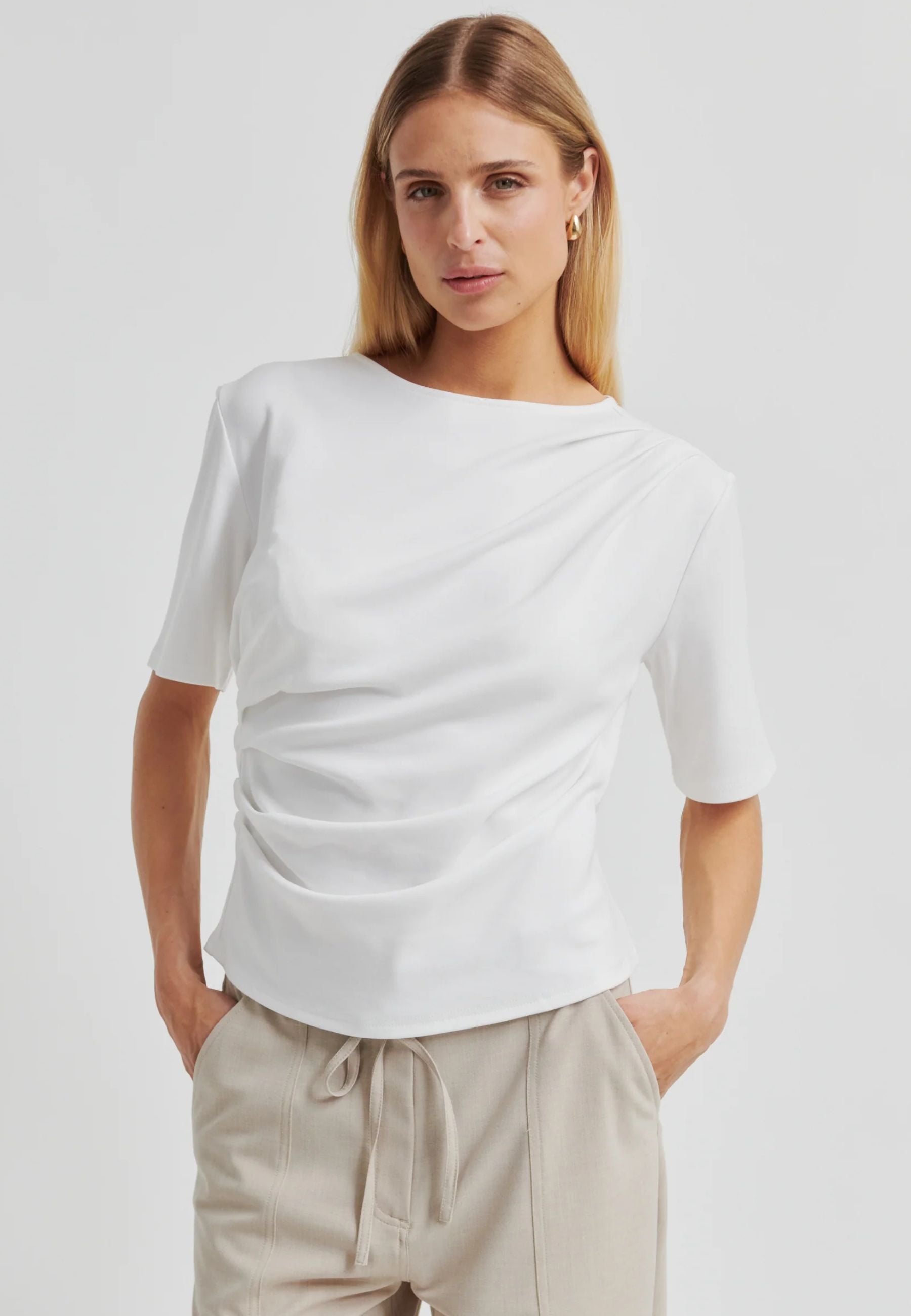 60433 Ulina Drape Tee_White_Model_0