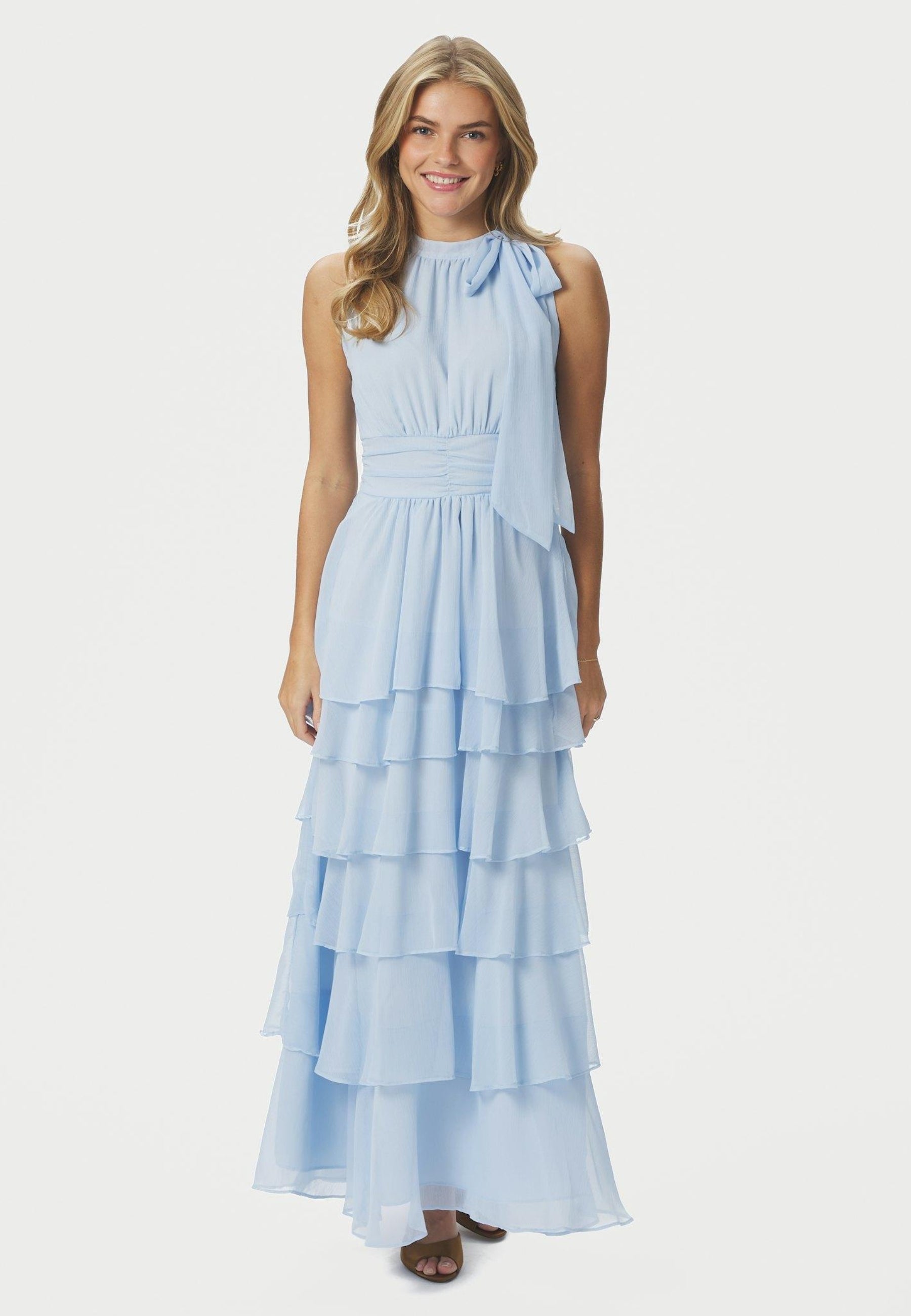 165640 Marli Solid Chiffon Dress_Light Blue_Model_0