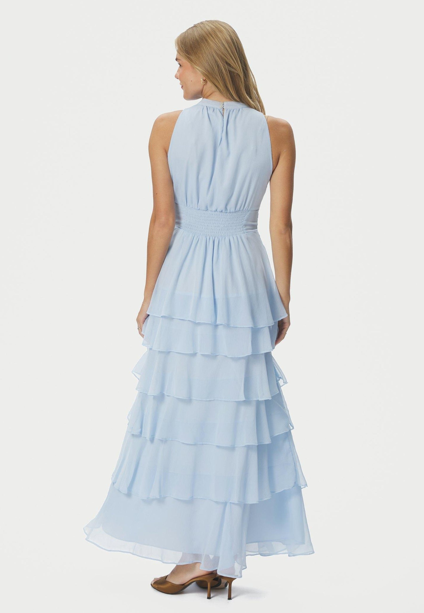 165640 Marli Solid Chiffon Dress_Light Blue_Model_2