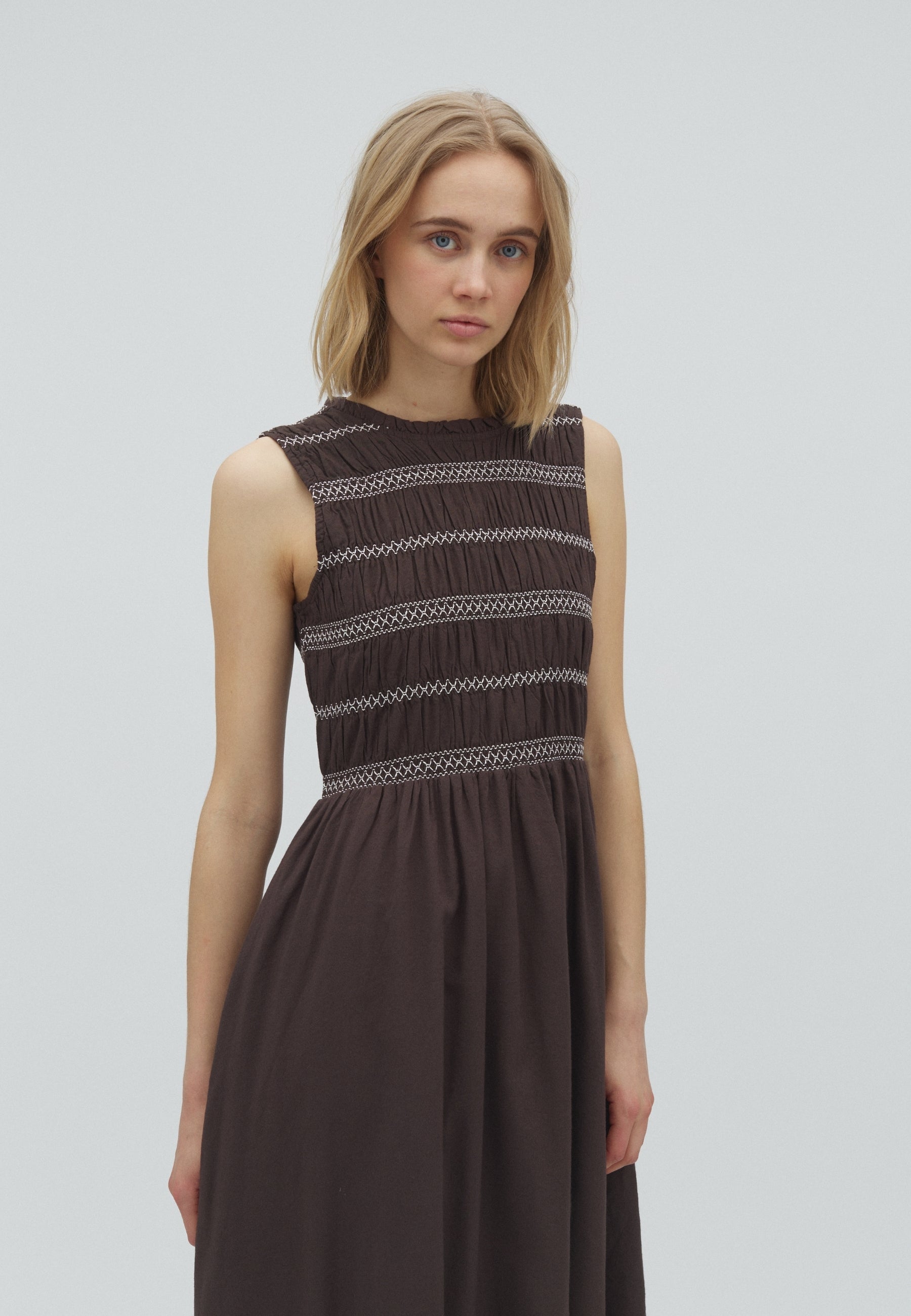 169564 Etika Deco Dress_Dark Brown_Model_1