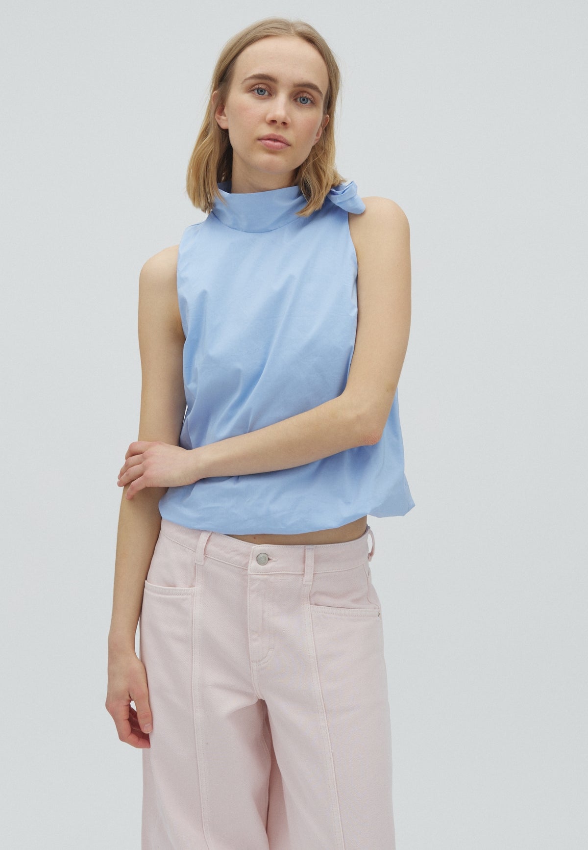 169559 Deda Poplin Top_Light Blue_Model_0