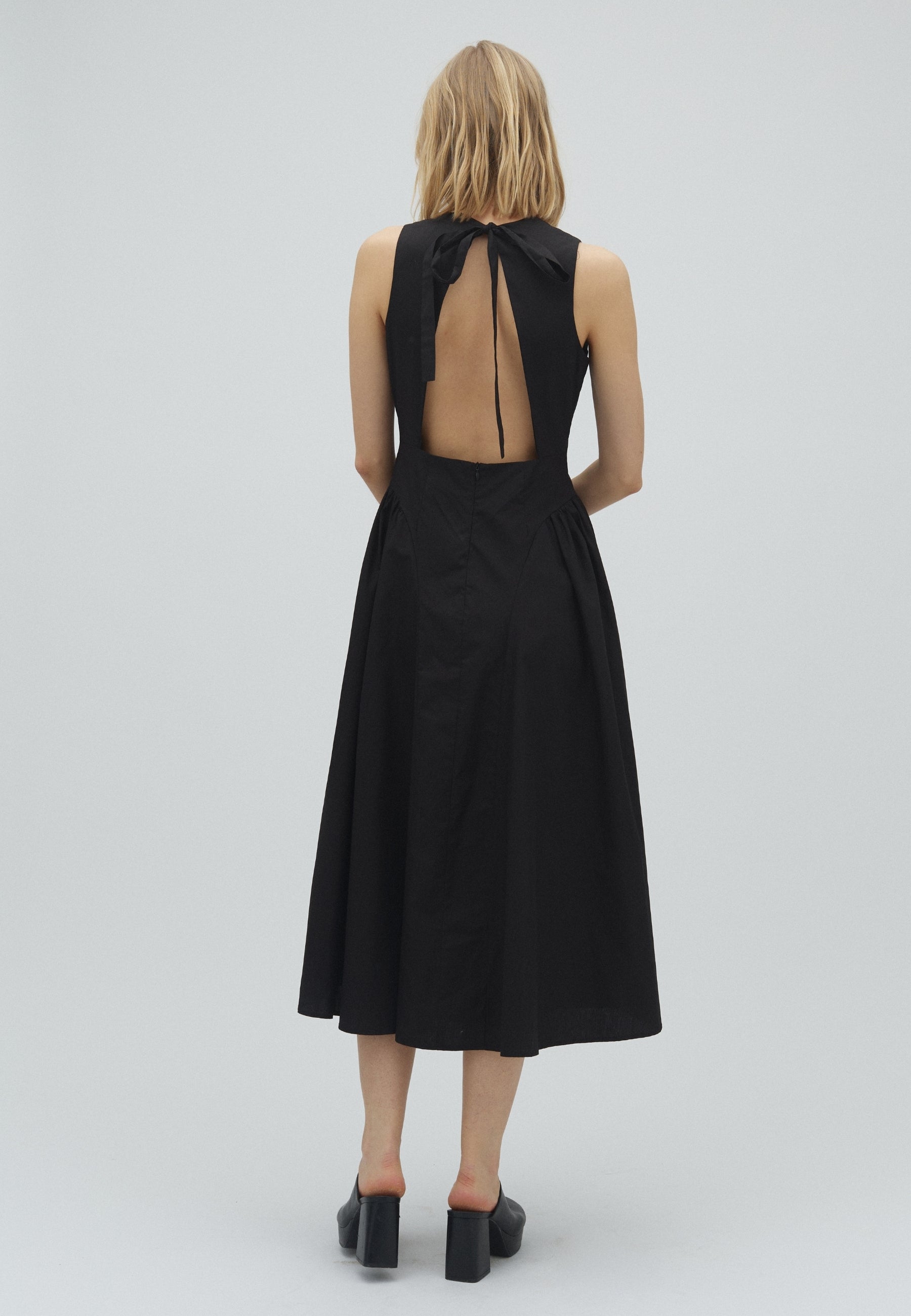 169579 Lora Poplin Dress_Black_Model_3